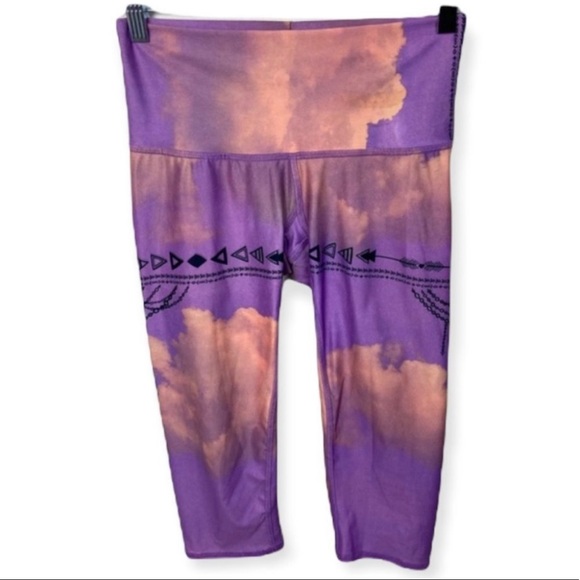 Teeki Purple Haze Tribal Chains Arrows Legging High Rise Recycled Water Bottles - Picture 2 of 6